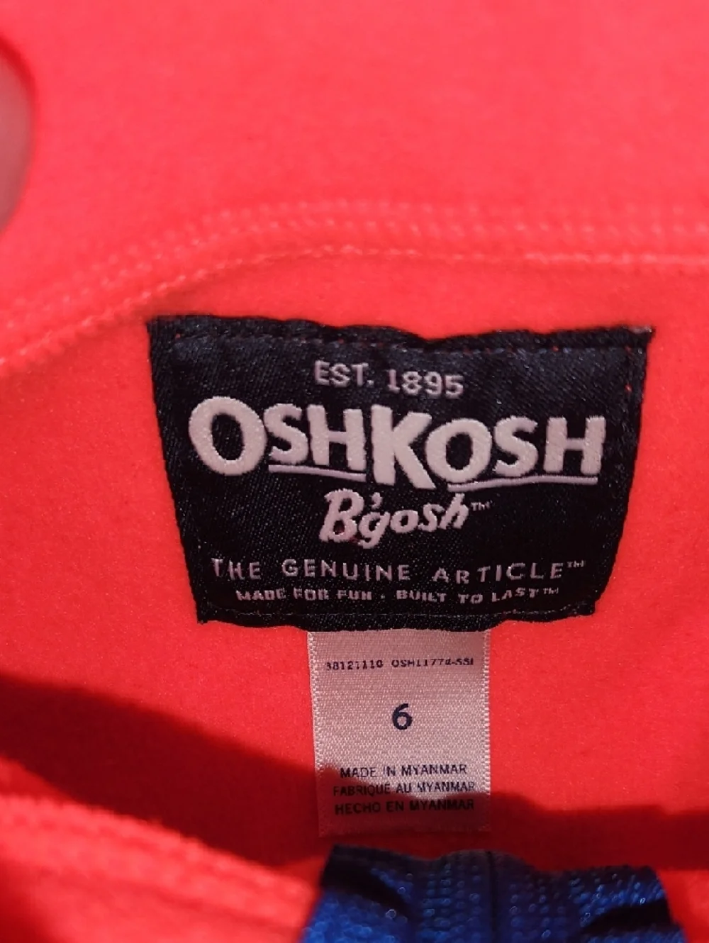 NWT OshKosh B'gosh Colorblock Pullover - Coral, Navy & Blue Trim